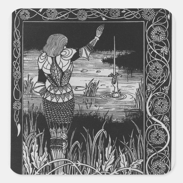 Adesivo Quadrado Como Sir Bedivere criou a Espada Excalibur (Frente)