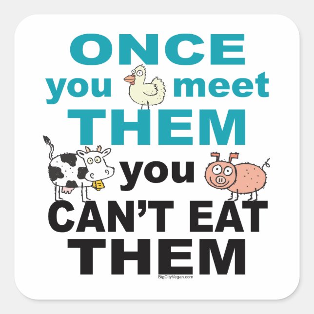 Adesivo Quadrado Compaixão Animal (Frente)