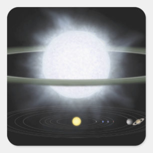 Adesivo Quadrado Comparação do tamanho de uma estrela hypergiant