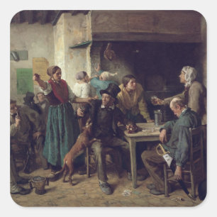 Adesivo Quadrado Compra de vinho Segunda-feira, 1858