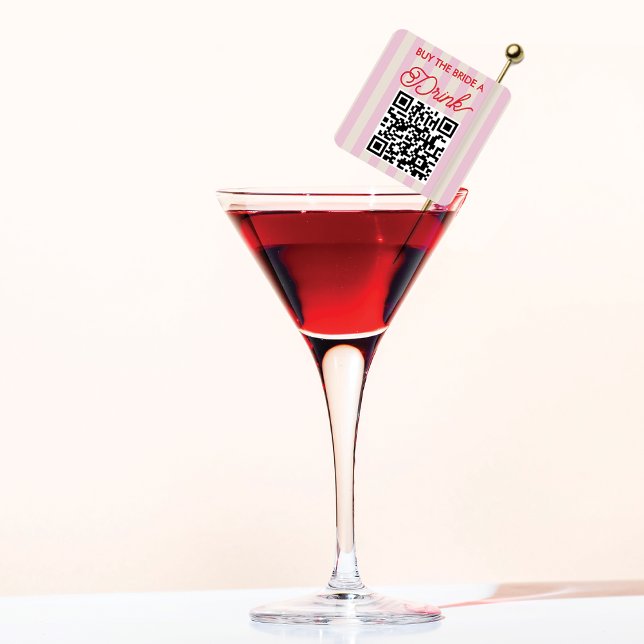 Adesivo Quadrado Compre uma bebida para a noiva Festa de despedida  (Criador carregado)