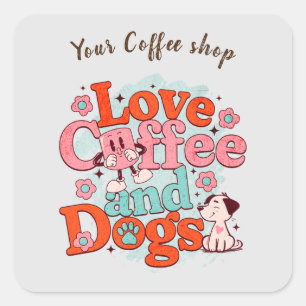 Adesivo Quadrado Compro Café Cachorro entalhe Cachorro Personalizad