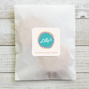 Adesivo Quadrado Compro de pastelaria Cookies Personalizados