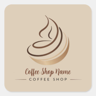 Adesivo Quadrado Compro profissional Compro Mínimo Moderno do Café