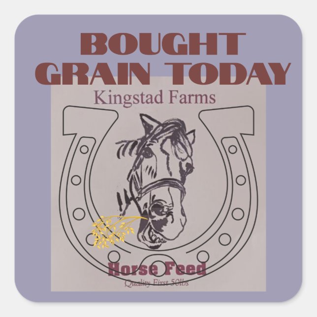 Adesivo Quadrado comprou grãos hoje (Frente)