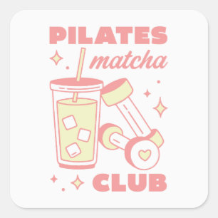 Adesivo Quadrado comunidade do clube de amantes de matcha de Pilate
