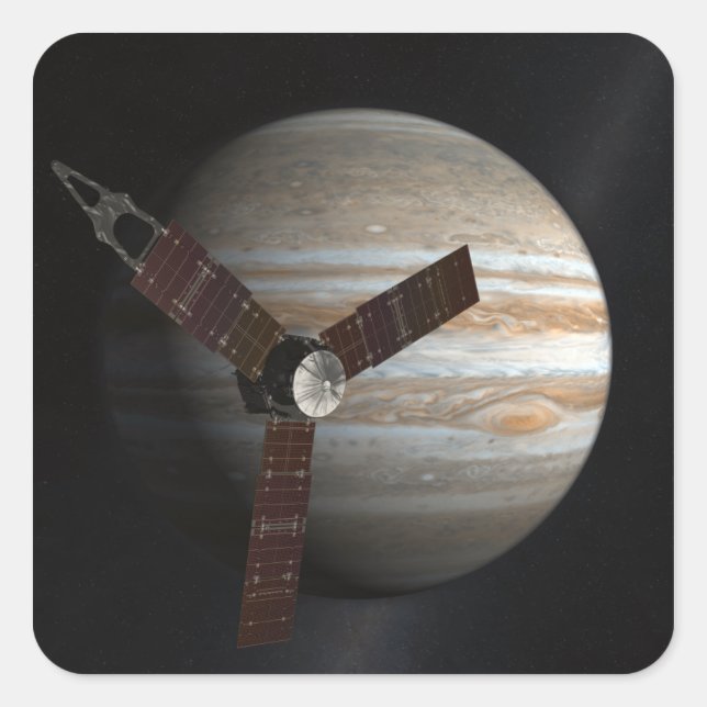 Adesivo Quadrado Conceito de artista da espaçonave Juno (Frente)