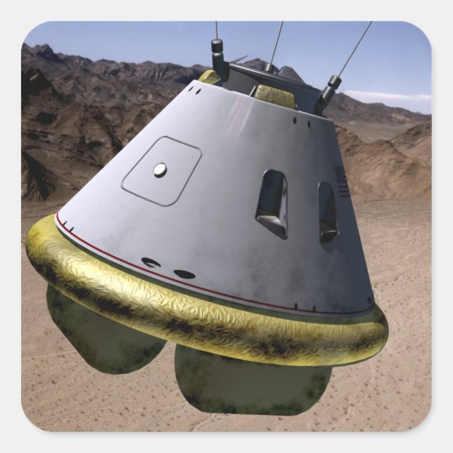 Adesivo Quadrado Conceito de veículo de exploração da tripulação (Frente)