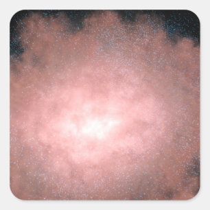 Adesivo Quadrado Conceito que de galáxia empoeirada e brilhante