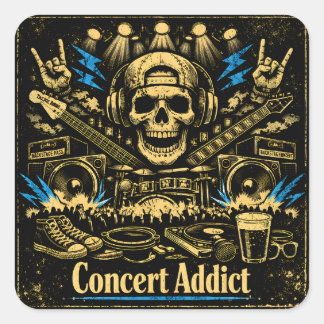Adesivo Quadrado Concert Addict – Live Music Fan Culture