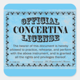 Adesivo Quadrado Concertina License Square Sticker