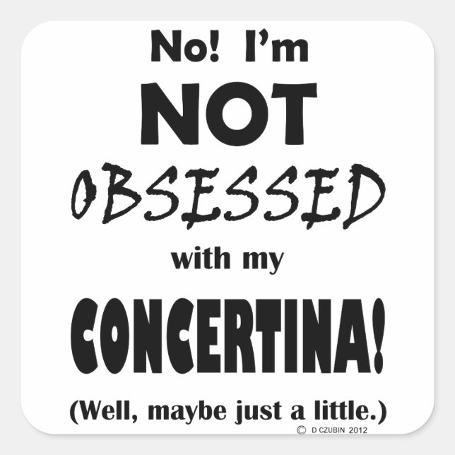 Adesivo Quadrado Concertina obcecada (Frente)