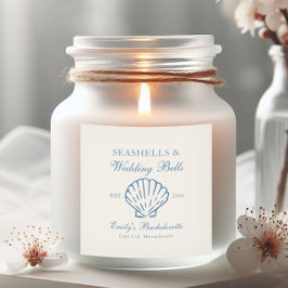 Adesivo Quadrado Conchas e Sininhos de Casamento Despedida de Solte