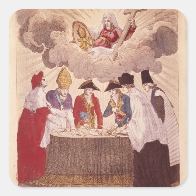 Adesivo Quadrado Concordato entre Napoleão e Papa Pius VII (Frente)