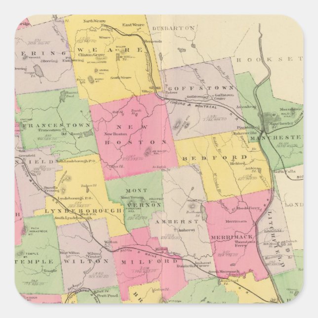 Adesivo Quadrado Condado de Hillsborough (Frente)