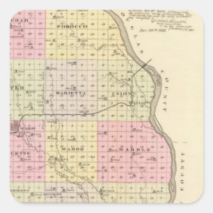 Adesivo Quadrado Condado de Saunders, Nebraska