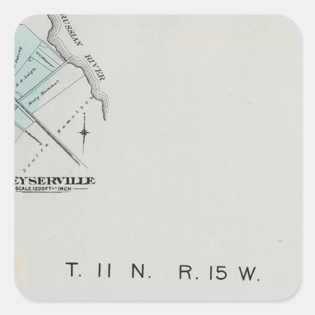 Adesivo Quadrado Condado de Sonoma, Califórnia 3 (Frente)