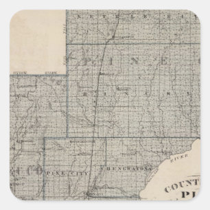 Adesivo Quadrado Condados do pinho, Kanabec, Minnesota