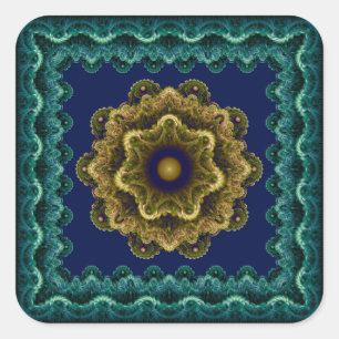 Adesivo Quadrado Condecoração fractal fada colorida