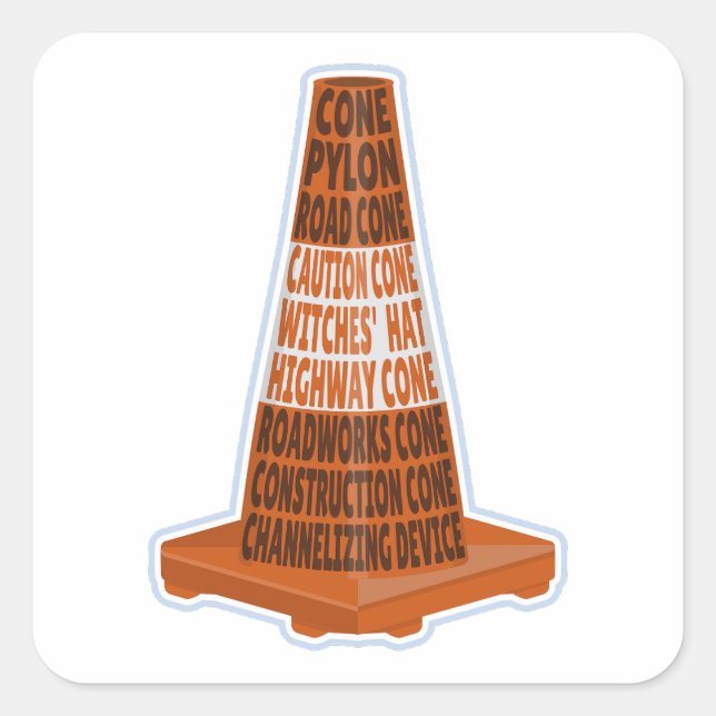 Adesivo Quadrado Cone Orange Taraffic cone (Frente)