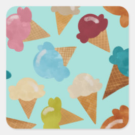 Adesivo Quadrado Cones de sorvete para Meias de Dias
