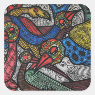 Adesivo Quadrado Conferência do pássaro