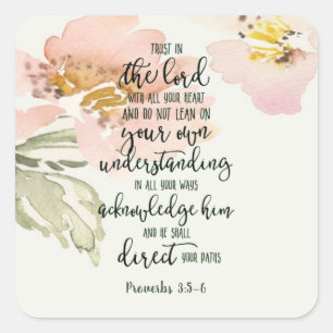 Adesivo Quadrado Confie no Lorde Flóral