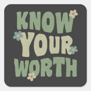 Adesivo Quadrado conheça a sua valiosa citação de vintage groovage