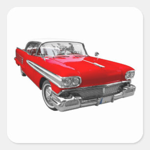 Adesivo Quadrado Conjunto Classic Old Car Sticker