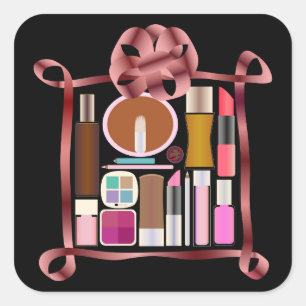 Adesivo Quadrado Conjunto de cosméticos