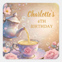 Conjunto de Xícara e Bule de Chá Floral - Festa de