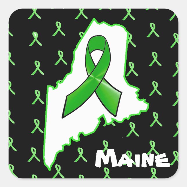 Adesivo Quadrado Consciência da doença de Lyme no Maine Sticker (Frente)