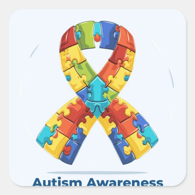 Adesivo Quadrado Consciência do Autismo (Frente)