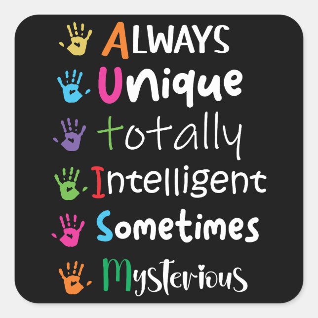 Adesivo Quadrado Consciência do Autismo (Frente)