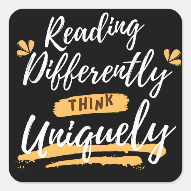 Adesivo Quadrado consciência mundial da dislexia (Frente)