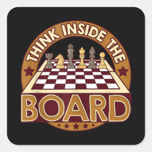 Adesivo Quadrado Conselho de Jogo Pensando no Jogador de Xadrez de 