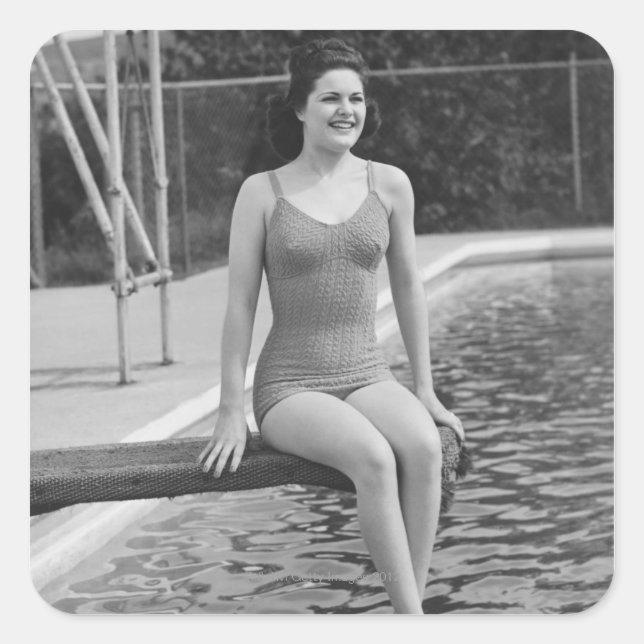 Adesivo Quadrado Conselho de mergulho (Frente)