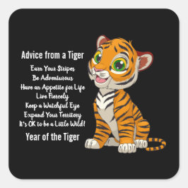 Adesivo Quadrado Conselhos de um Design Tiger