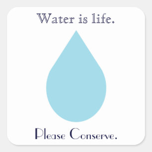 Adesivo Quadrado Conserve a água