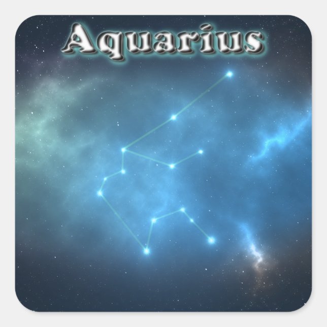 Adesivo Quadrado constelação de Aquarius (Frente)