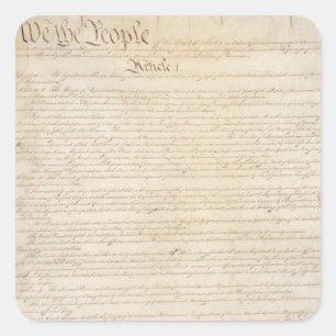 Adesivo Quadrado Constituição dos Estados Unidos, Nós, o Povo