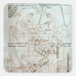 Adesivo Quadrado Construção da Torre de Babel