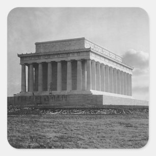 Adesivo Quadrado Construção de Lincoln Memorial (1920)