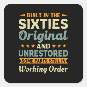 Adesivo Quadrado Construído Nos Anos 60 Original E Sem Restauração,