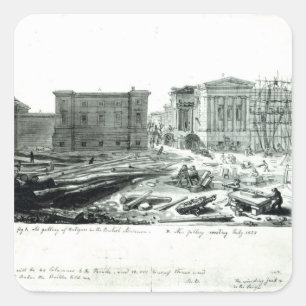 Adesivo Quadrado Construindo a galeria nova de British Museum