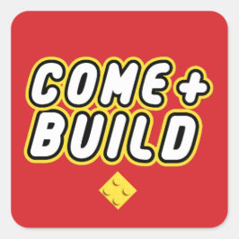 Adesivo Quadrado Construtor de Bricks Coloridos de Festas de BLOCOS