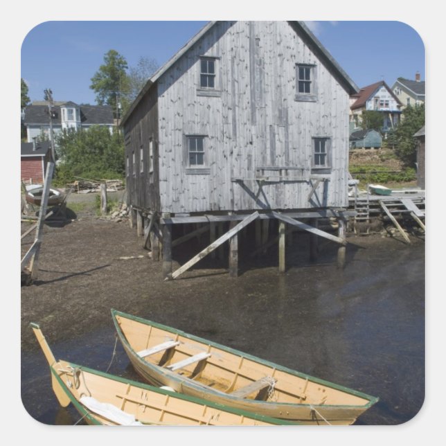 Adesivo Quadrado Construtor de dories, Lunenburg, Nova Escócia, Can (Frente)
