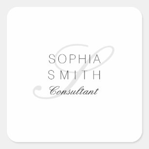 Adesivo Quadrado Consultor elegante Monograma Minimalista do Wasser