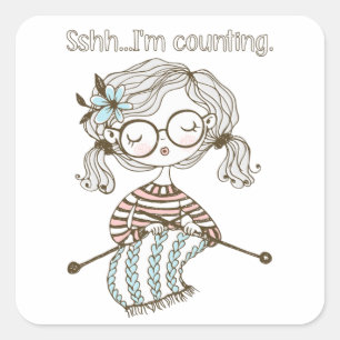 Adesivo Quadrado Contador de pontos para o tricô de Coração do Knit