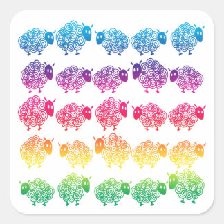 Adesivo Quadrado Contagem de Ovinos